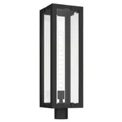 Kichler Calen 1 Light 27 inch Tall Outdoor Post Lantern in Textured Black with Clear Glass 59211BKT