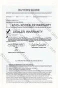30 Days/1000 Miles Warranty 3-Part Buyers Guide Plasticback (BGE-EZ13A)