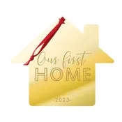 2026 Gold Mirror Acrylic First Home Christmas Personalized Ornament Housewarming #ACOR-PERS-HOME23-MRGD