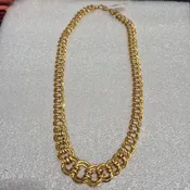 14kt Lady's 17" Graduating Double Link Fashion Necklace Weighing 12.1dwt..