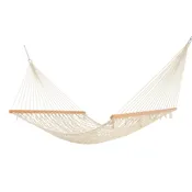 13 ft. Double Oatmeal Polyester Rope Hammock with Hanging Hardware