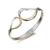Bicolor Sterling Silver Venice Bangle with 18K Gold Vermeil