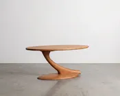 Cantilever Oval Coffee Table Solid Wood- Cherry