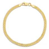Bismark Chain Bracelet Hollow 14K Yellow Gold 7.25" 3.5mm