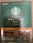 4 Pack of 22 Starbucks Pike Place Roast Coffee K-Cup Pods, Med Roast, BB 2/26