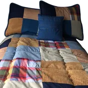 Campus Bunk Bed Hugger Comforter with Two Tailored Corners – Patchwork Bedding