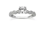 .08ctw Diamond Engraved Engagement Ring Setting