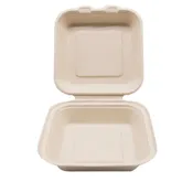 6.5" x 6.5" x 2.5" Wheat Straw Hinged Lid Container
