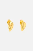 18KY Golden Curved Claw Stud Earrings