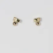 14K Tiny Squares & Ball Studs