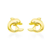 14K Dolphin Earrings - Keiki Curved