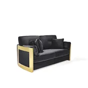 Adagio Titanium Gold Sofa Set | Black