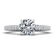 Classic Round Cut Diamond with French Pave Style Setting
