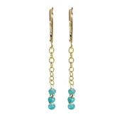 14K Gold Amazonite Mirror Bead Chain Earring