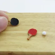 1:12 Scale Miniature Table Tennis Rackets - Dollhouse Game Room Accessories