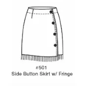 Fringe Side Button Skirt