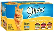 9 Lives Poultry & Beef Favorites Variety Pack Canned Cat Food