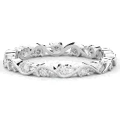 0.25CT.TW ROUND LAB DIAMOND WAVE STYLIZED ETERNITY WEDDING BAND