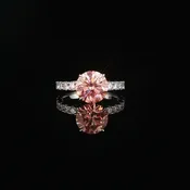 Fancy Vivid Pink Lab Diamond Ring in White Gold
