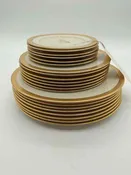 21 Pcs cream/gold Lenox Lowell Dinnerware Sets