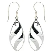 (217VSS) Silver Wave Drop Earring