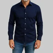 Albuquerque Indigo Cotton Long-Sleeve Shirt (34025W)