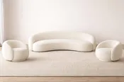 Bouclé Sofa Set – 3 Piece