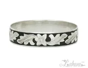 Sterling Silver 15mm Silhouette  Collection - Plumeria, Fern Bangle