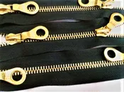 Black Riri Gold Plated Jacket Zipper 6MM Two Way SEPARATING 27.5 Inches