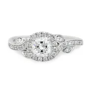 0.62 CTTW. Cushion Cut Diamond Ring