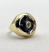 Gold And Smoke: Bullet Proof Collection: Yellow 18 Karat Gold/Oxidized Sterling Silver Framed Bullet — McGough & Company