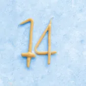 14th Birthday Beeswax Number Candle Set