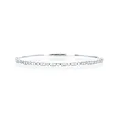14K White Gold 1 Carat Round Brilliant Diamond Bangle