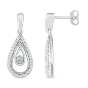 .01ctw Diamond Pear Shape Stud Earrings