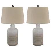 2PC MARNIA/TAUPE LAMPS