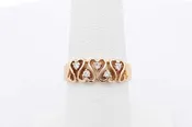 0.05cttw Diamond 18k Yellow Gold Ring With Hearts 3.3 Grams Size 6.25 Eb726oixsa