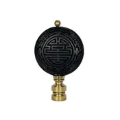 Black Cinnabar Disk Finial