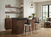30"H Barstool With Back & Swivel Cushion Seat