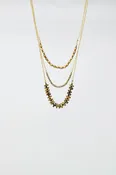 3 in 1 Necklace With Golden Beads In Different Shapes and Sizes