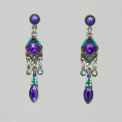 Firefly Carmel Three Tier Post Earring - Purple