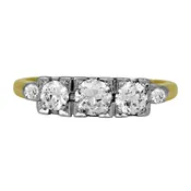 Antique 1.50 Carats Old European Diamond 3-Stone Ring