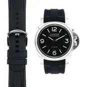 Curved End Rubber Strap for Panerai Luminor 44mm Models with Tang Buckle