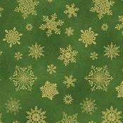 6747mb-45 Benartex Catitude Christmas Dark Green Snowflakes with Metallic Fabric