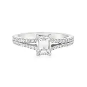 1.06 ct tw GIA Certified Natural Emerald Cut Diamond Split Setting Engagement Ring