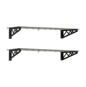 12" x 36" Wall Shelves (Two Pack with Hooks)