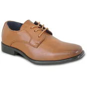 ALLURE MEN Boy AL03KID Dress Shoe Formal Tuxedo for Prom & Wedding and School Uniform COGNAC