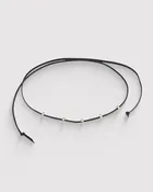 Black And Gold Leather Necklace
