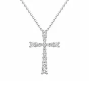 18k White Gold 0.48ctw Diamond Cross Necklace