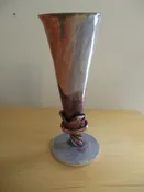 Vintage Robert Maxwell Art Pottery Vase 8 1/2" Signed Rare Signed Blue Colors