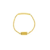 14K Yellow Gold Bar Chain Ring